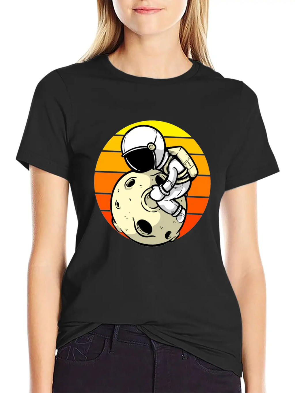 Astronaut Sunset Planet Classic Cotton Tee – Unisex Comfort For Any Season