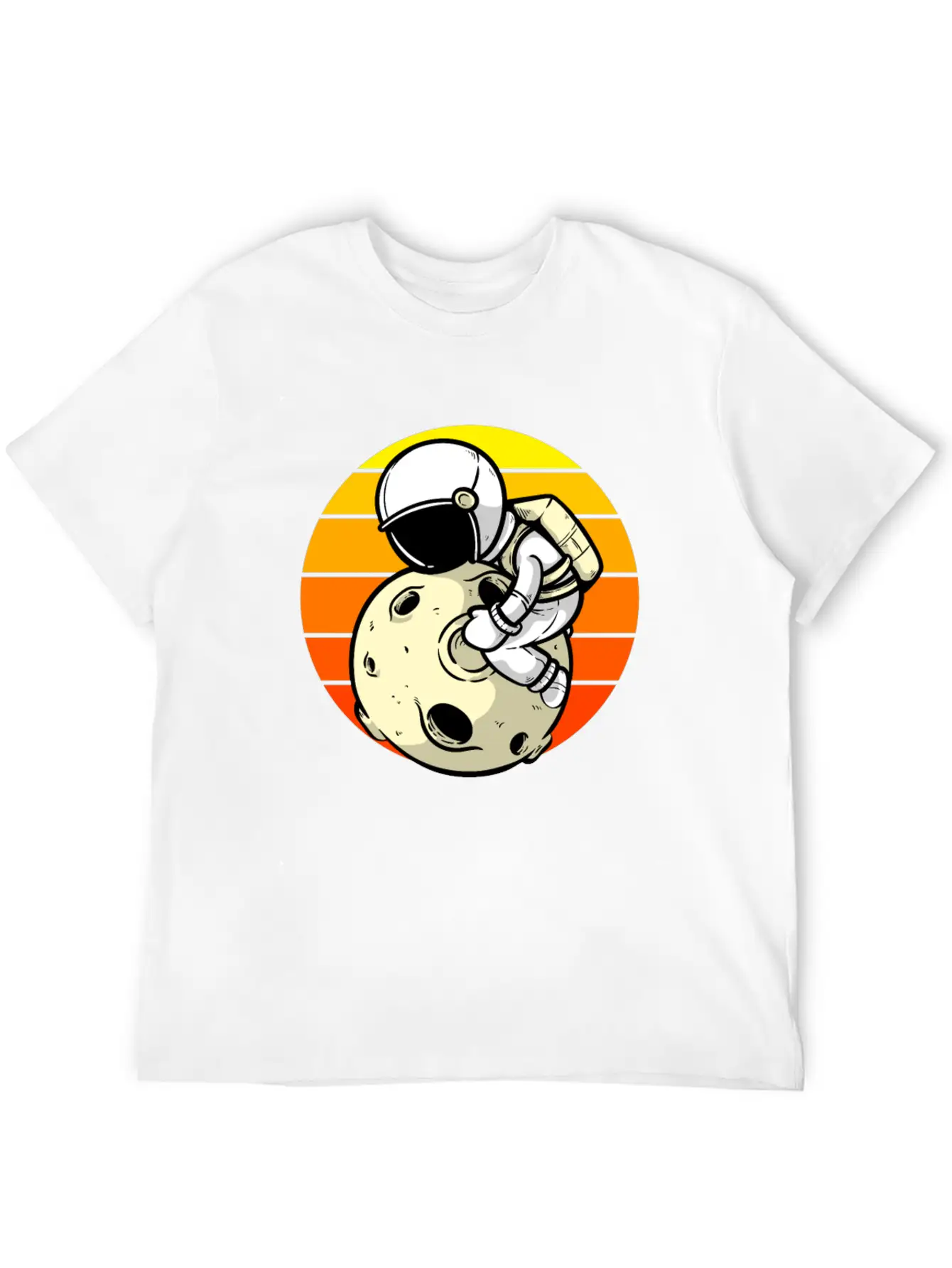 Astronaut Sunset Planet Classic Cotton Tee – Unisex Comfort For Any Season