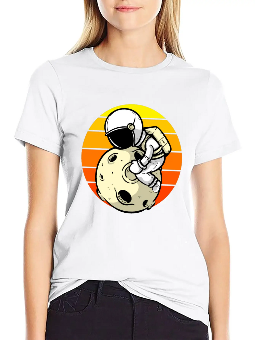 Astronaut Sunset Planet Classic Cotton Tee – Unisex Comfort For Any Season