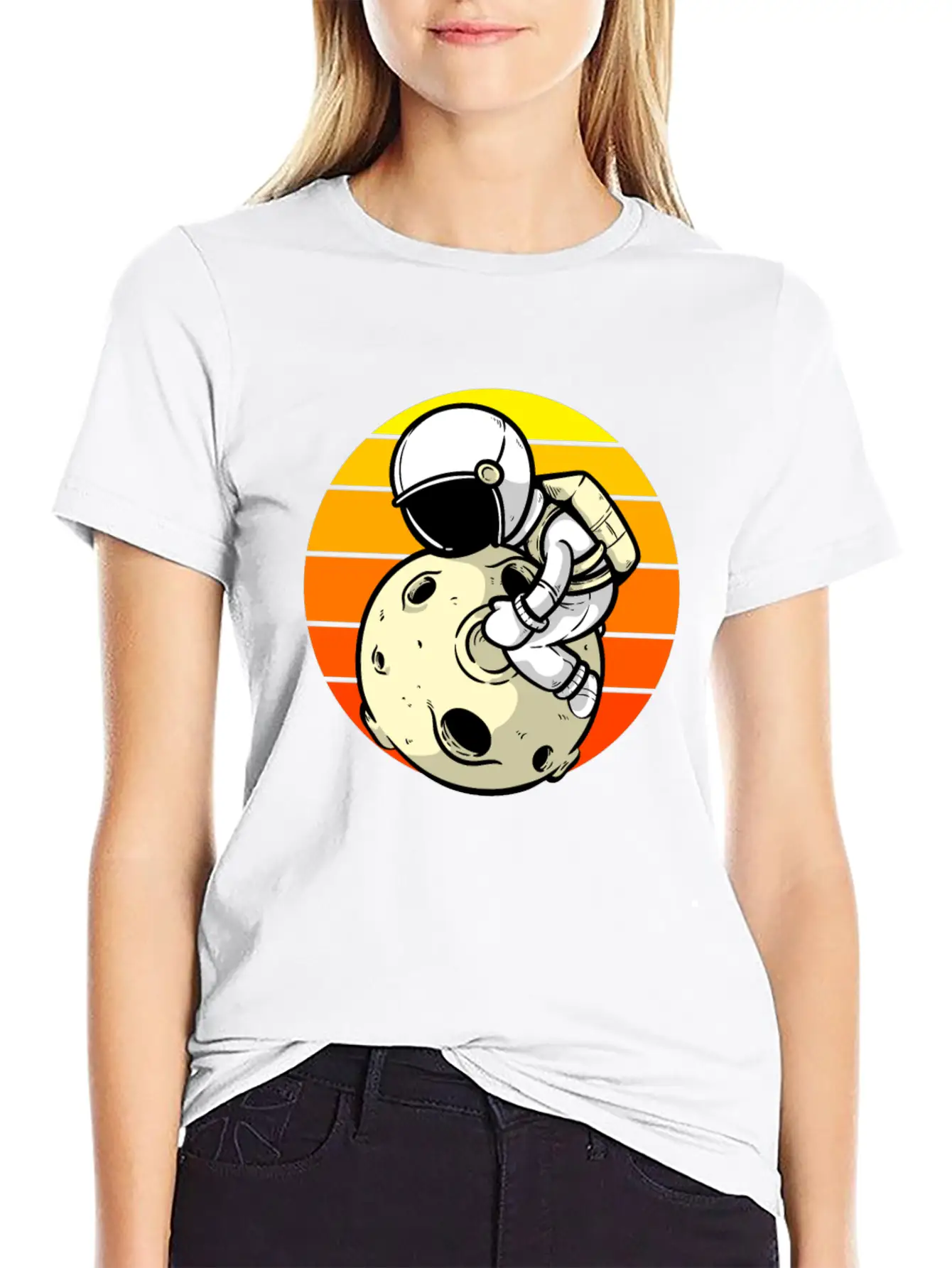 Astronaut Sunset Planet Classic Cotton Tee – Unisex Comfort For Any Season