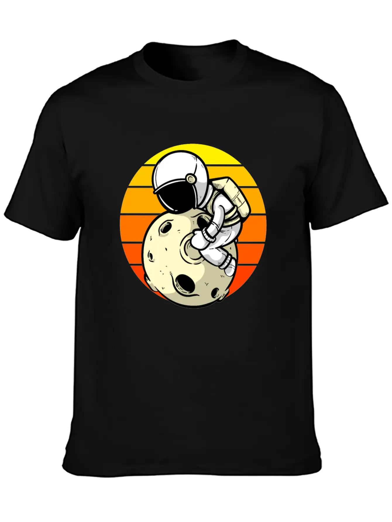 Astronaut Sunset Planet Classic Cotton Tee – Unisex Comfort For Any Season