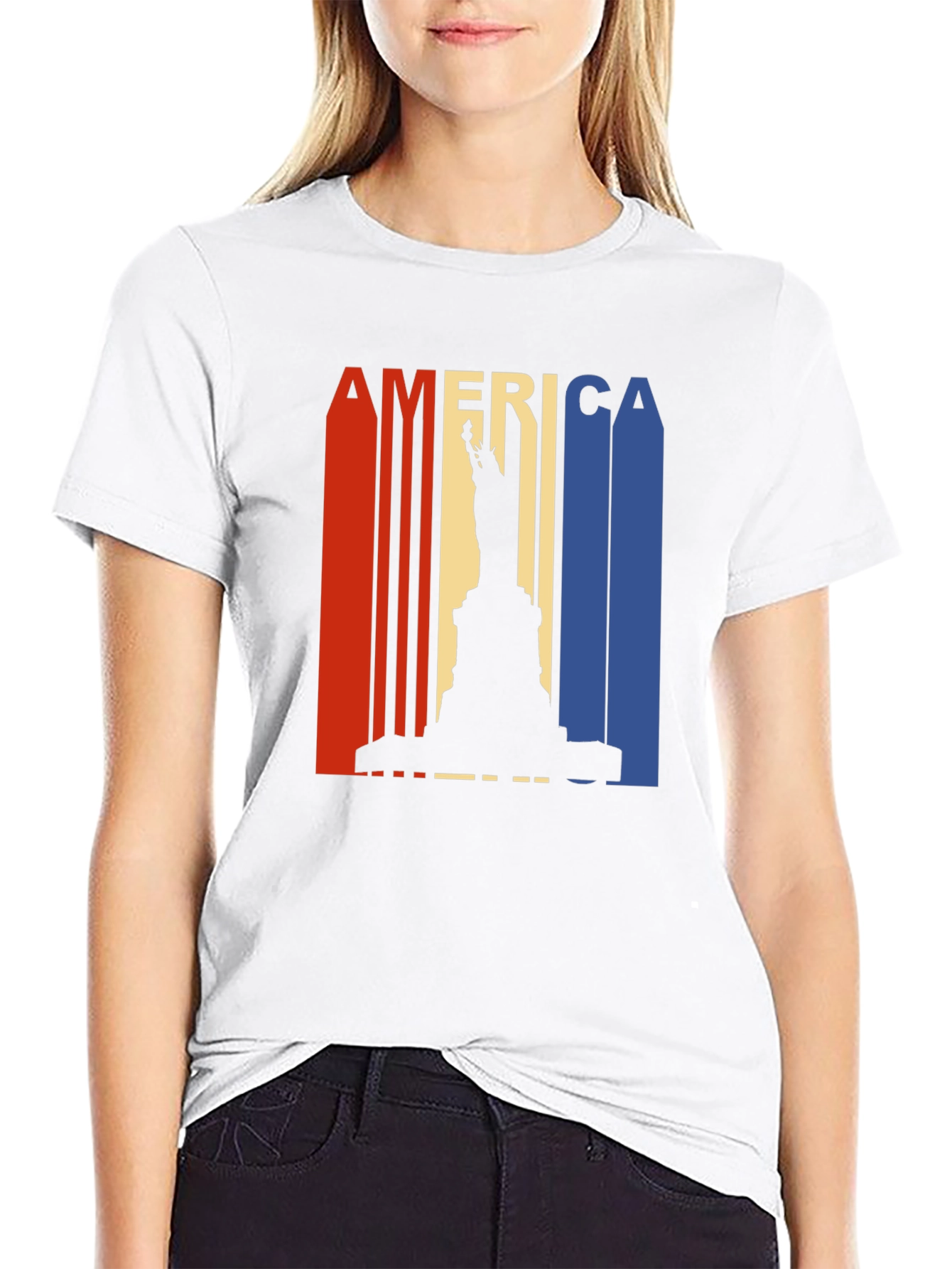 Patriotic America Statue of Liberty Graphic Tee