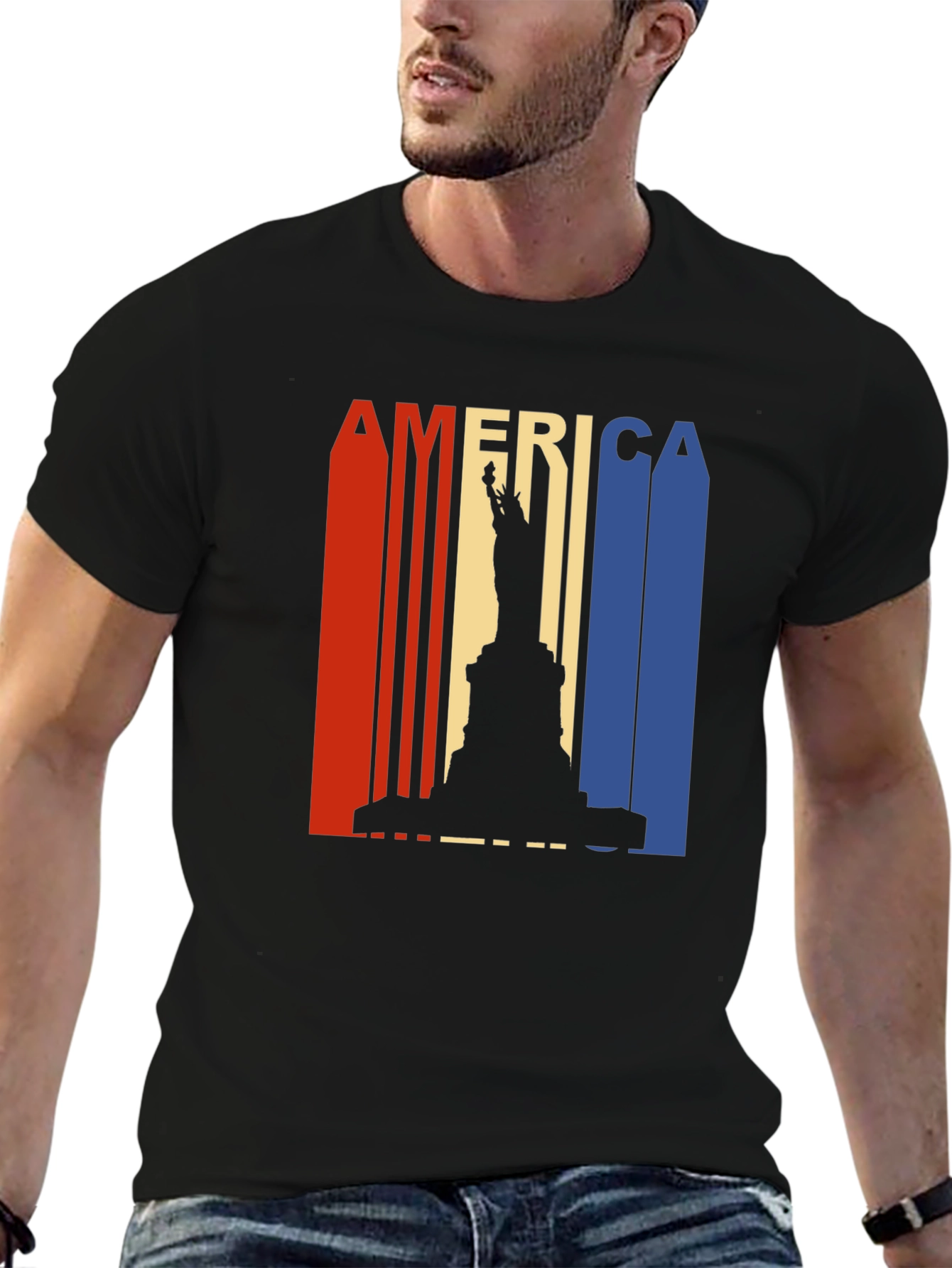 Patriotic America Statue of Liberty Graphic Tee
