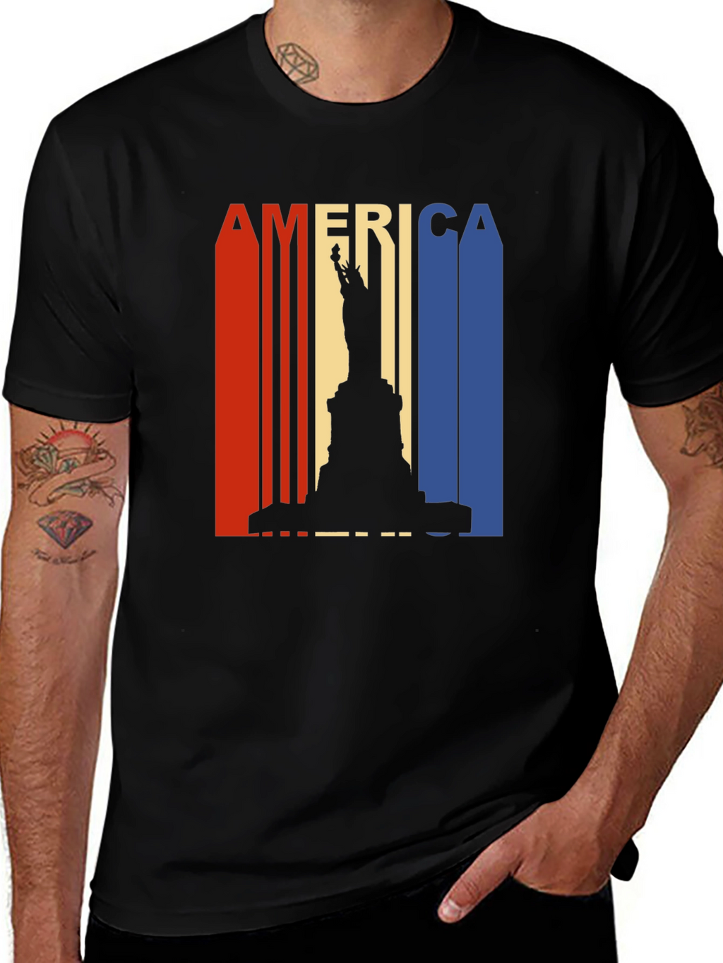 Patriotic America Statue of Liberty Graphic Tee