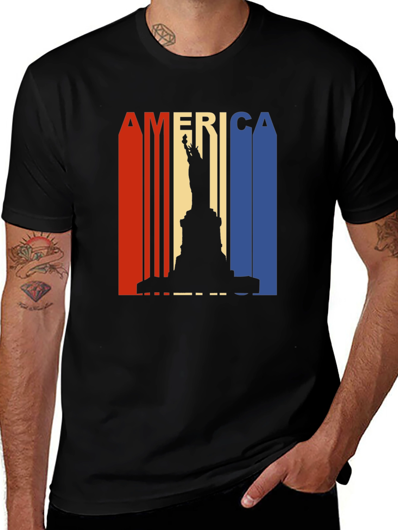 Patriotic America Statue of Liberty Graphic Tee