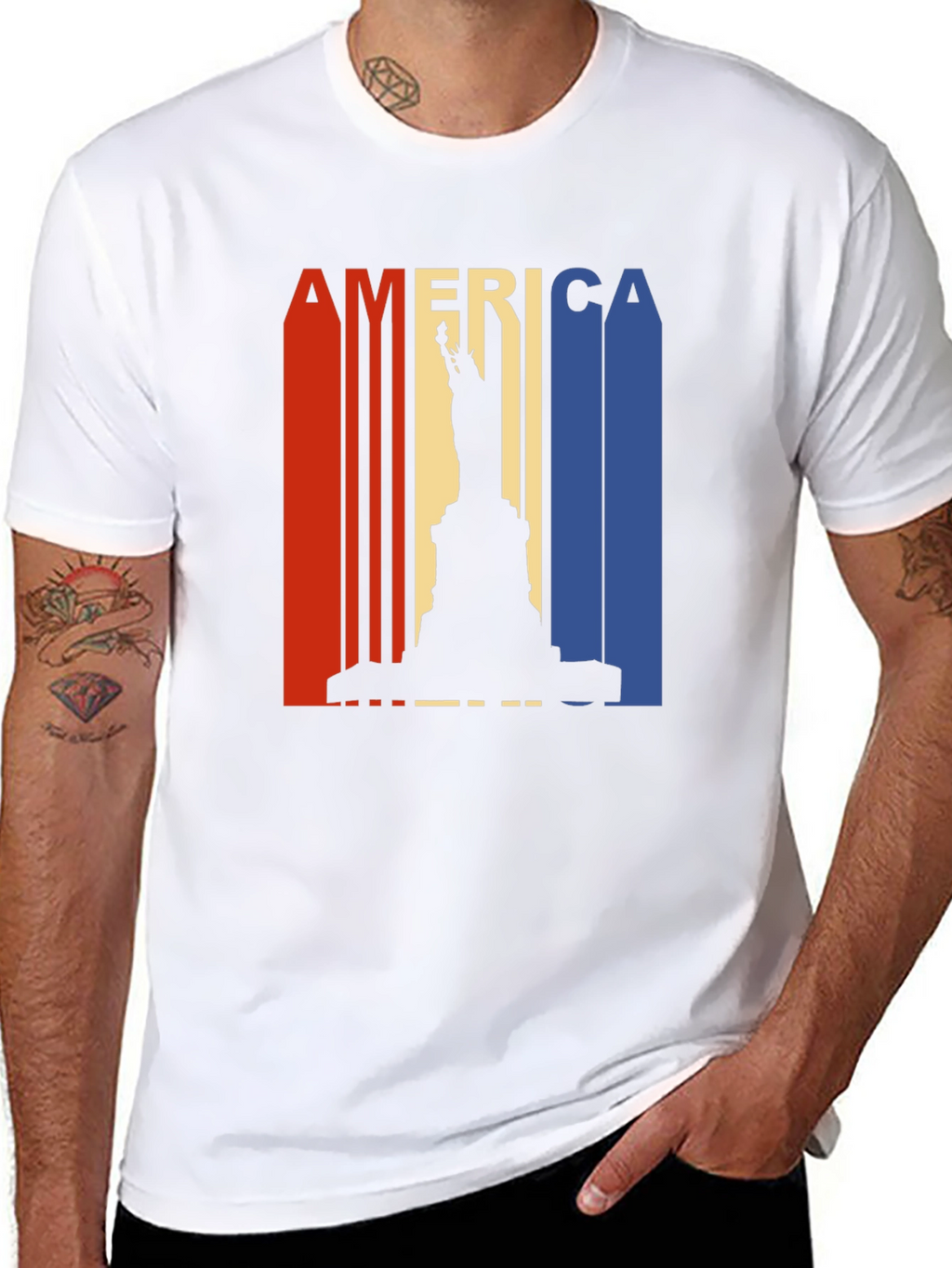 Patriotic America Statue of Liberty Graphic Tee