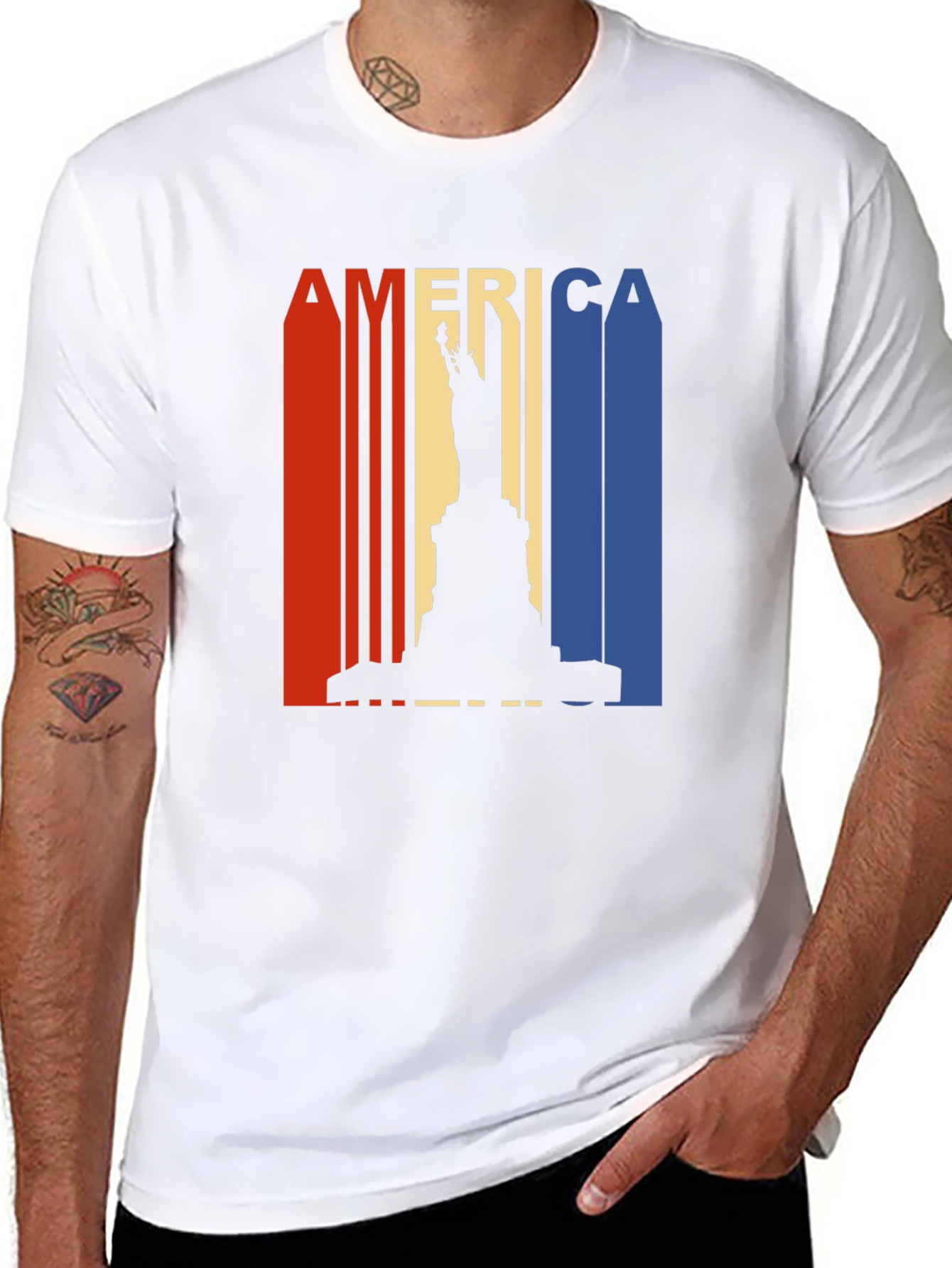 Patriotic America Statue of Liberty Graphic Tee
