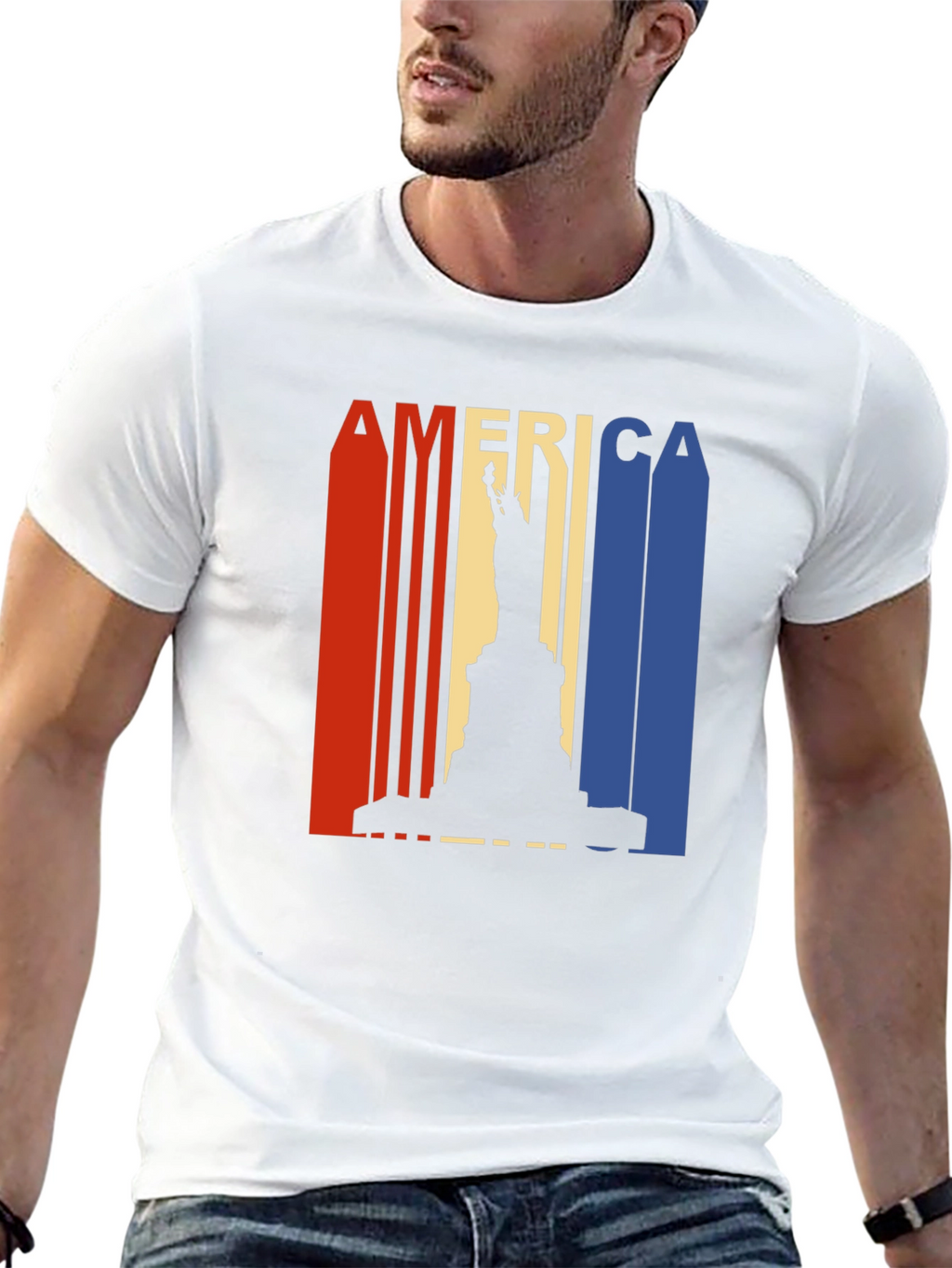 Patriotic America Statue of Liberty Graphic Tee