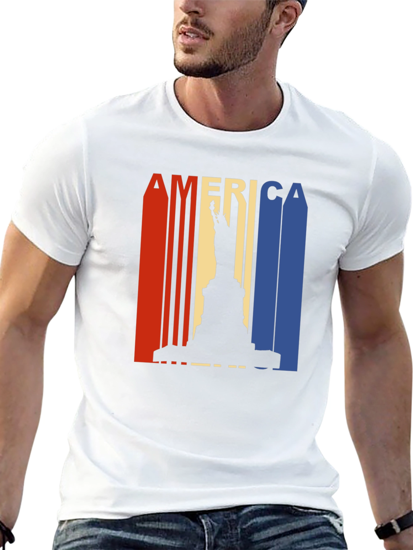 Patriotic America Statue of Liberty Graphic Tee