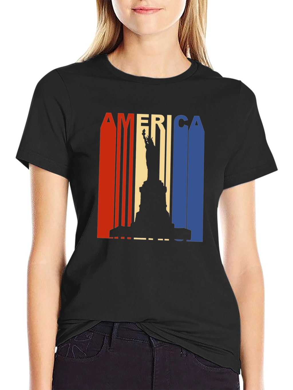 Patriotic America Statue of Liberty Graphic Tee
