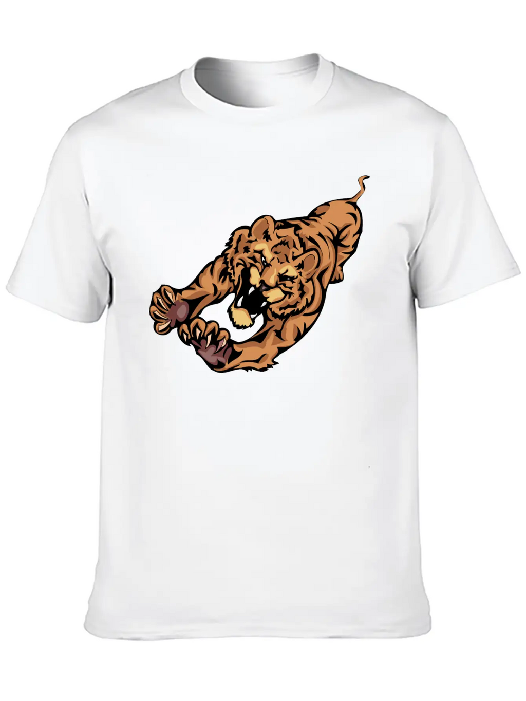 Attacking_lion_in_air Relaxed Everyday Tee – Lightweight And Durable Cotton