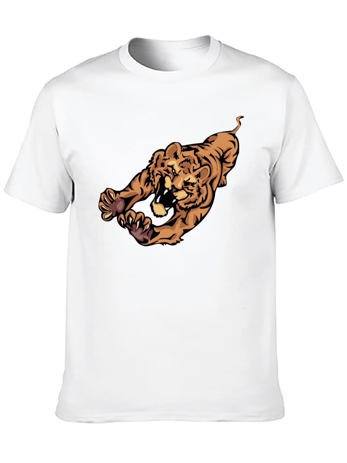 Attacking_lion_in_air Relaxed Everyday Tee – Lightweight And Durable Cotton