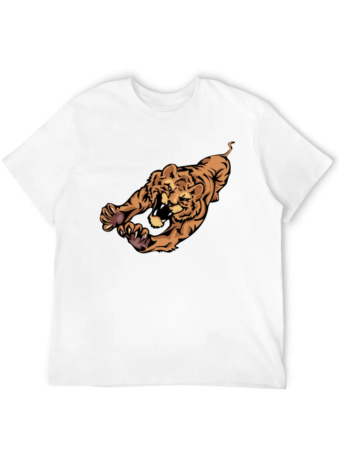 Attacking_lion_in_air Relaxed Everyday Tee – Lightweight And Durable Cotton