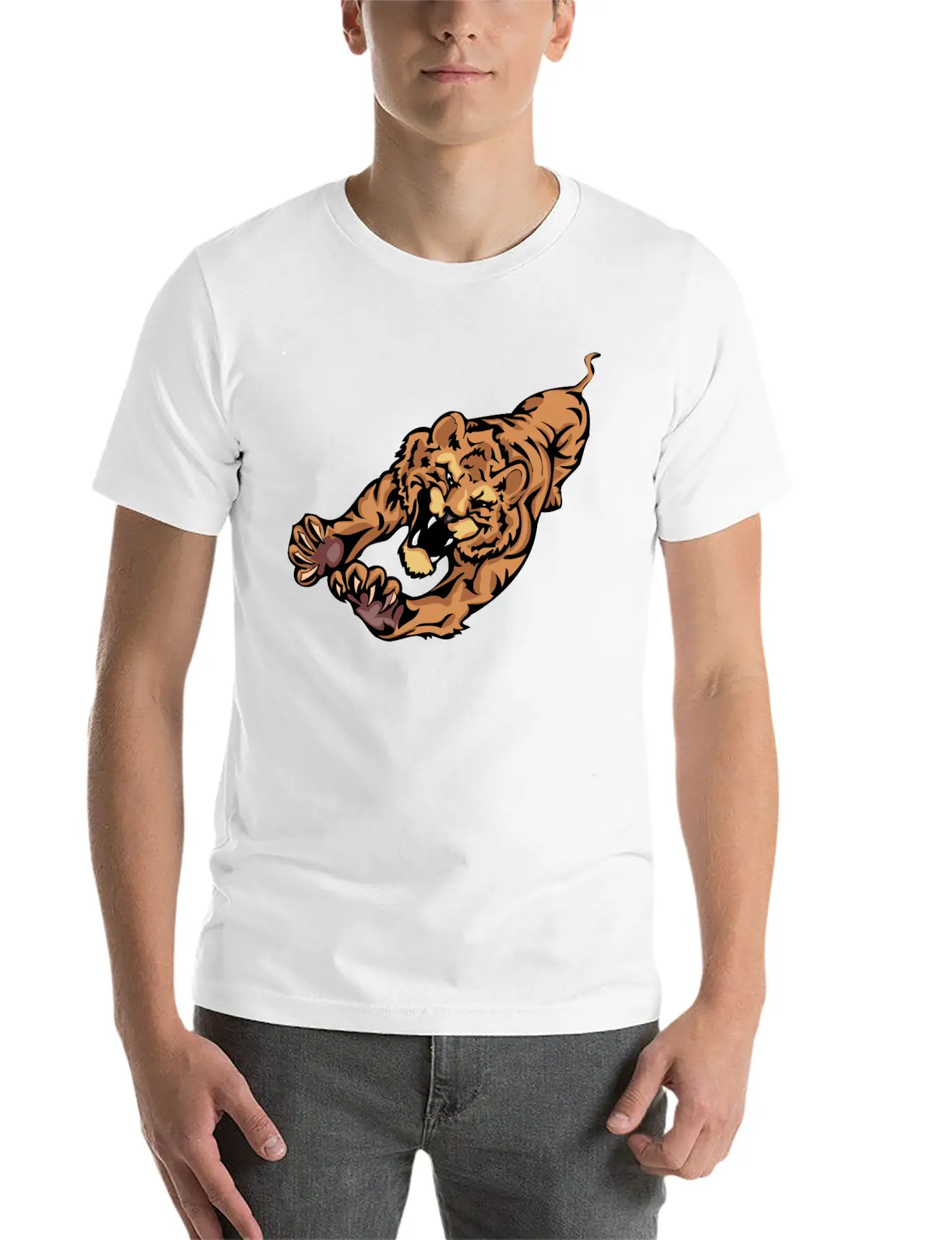 Attacking_lion_in_air Relaxed Everyday Tee – Lightweight And Durable Cotton