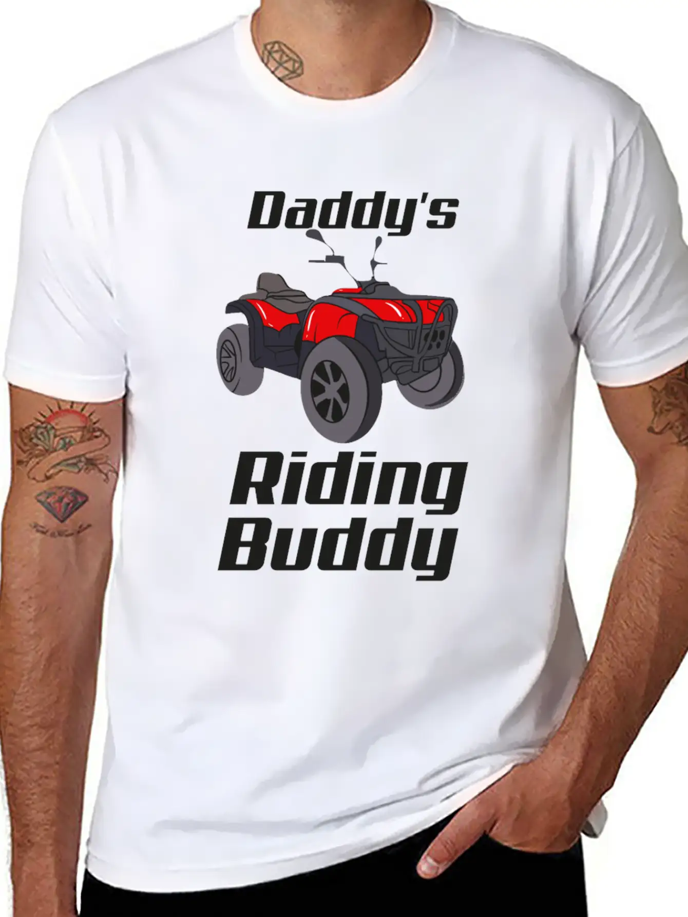 ATV Quad Bike Off Road Daddy's Riding Buddy Breathable Graphic T-Shirt – Perfect For Casual Days