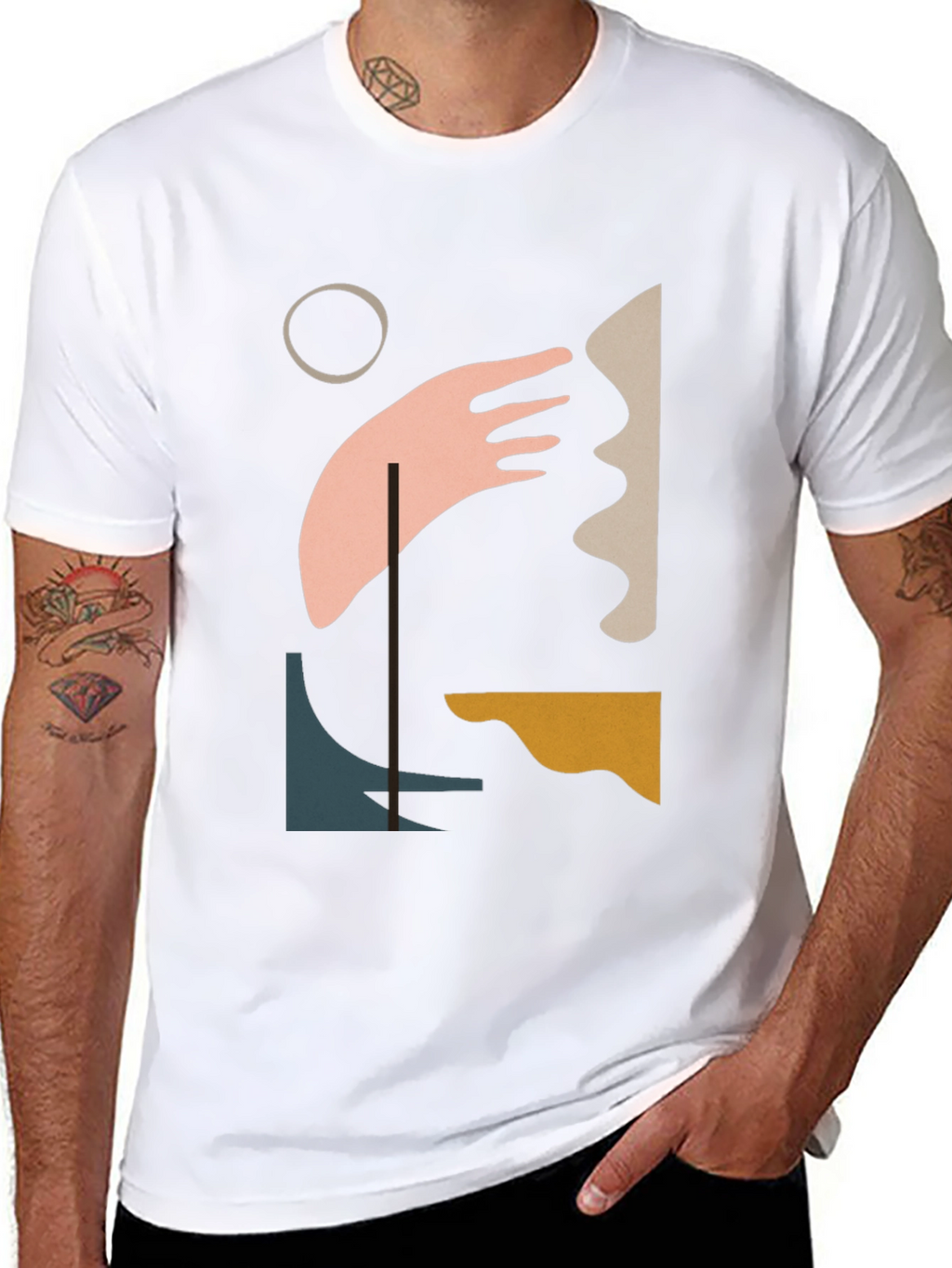Abstract Art Graphic Tee - Modern Black T-Shirt