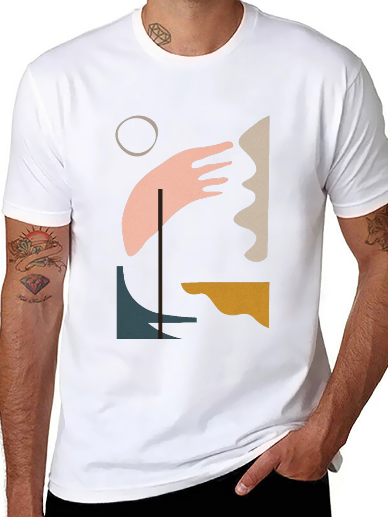 Abstract Art Graphic Tee - Modern Black T-Shirt