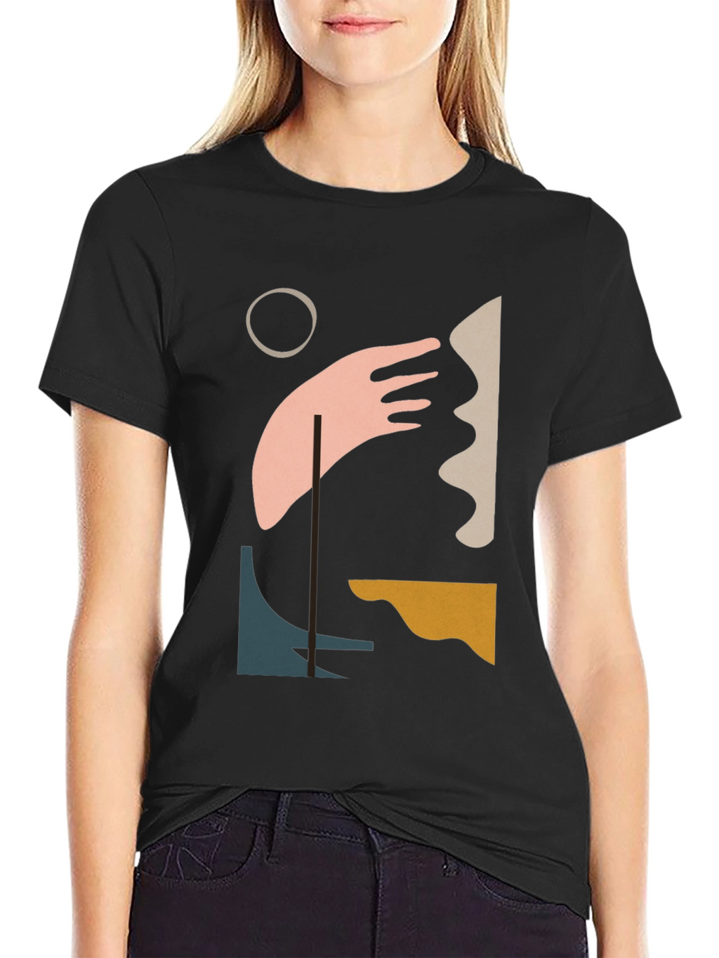 Abstract Art Graphic Tee - Modern Black T-Shirt