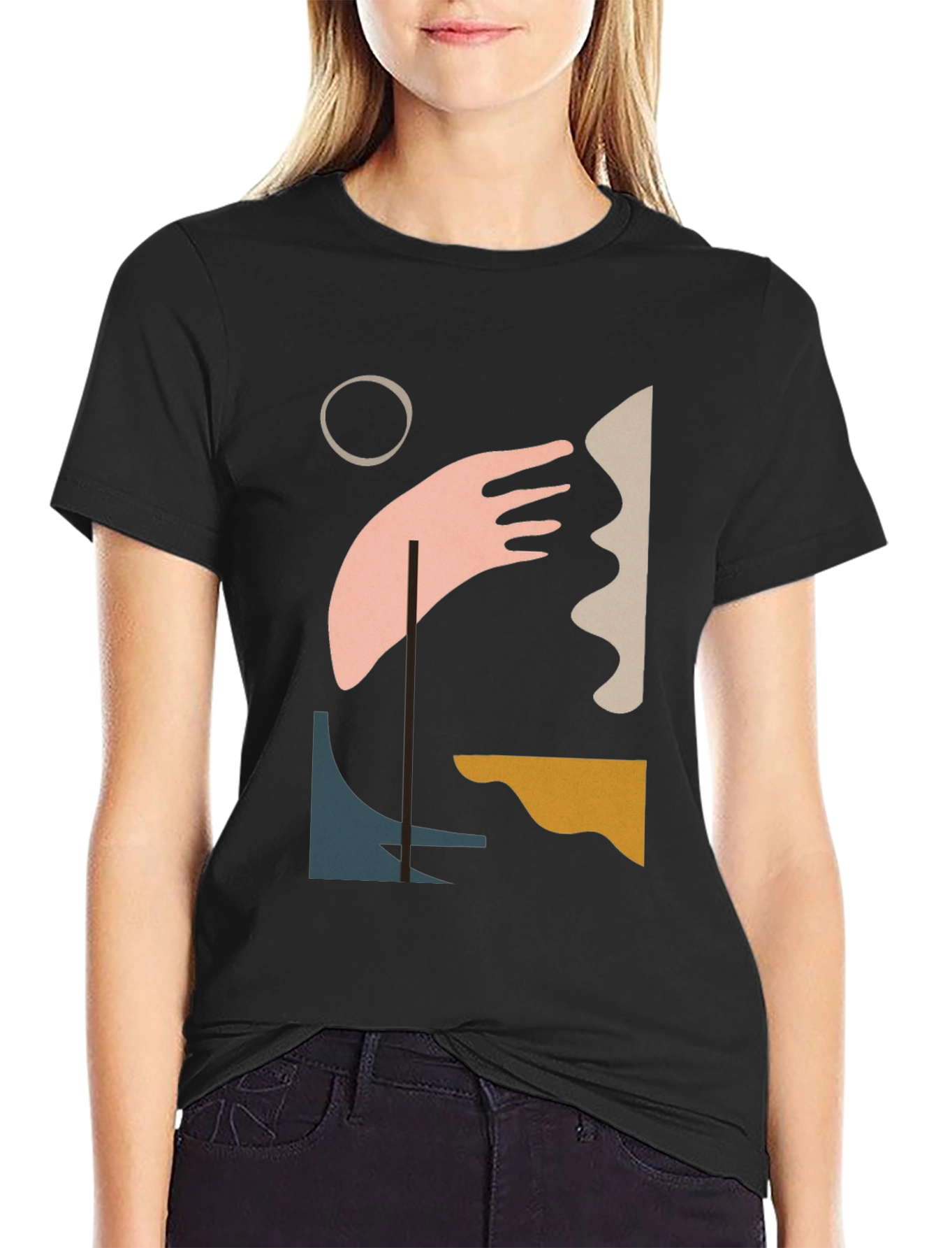 Abstract Art Graphic Tee - Modern Black T-Shirt