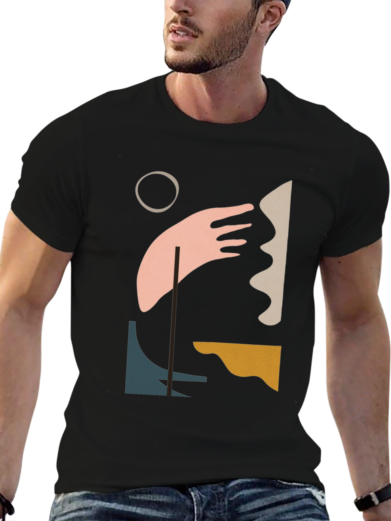 Abstract Art Graphic Tee - Modern Black T-Shirt