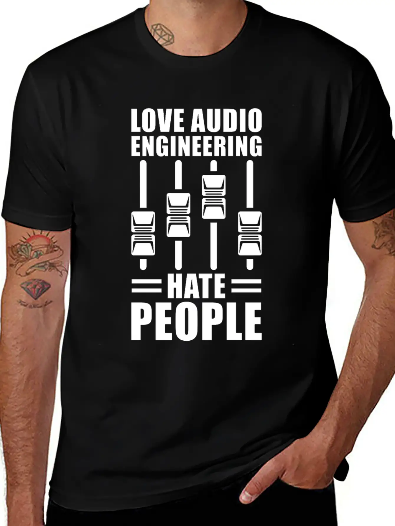 Audio Engineer Sound Technician Gift Stylish Everyday T-Shirt – Unisex Basic Cotton Tee