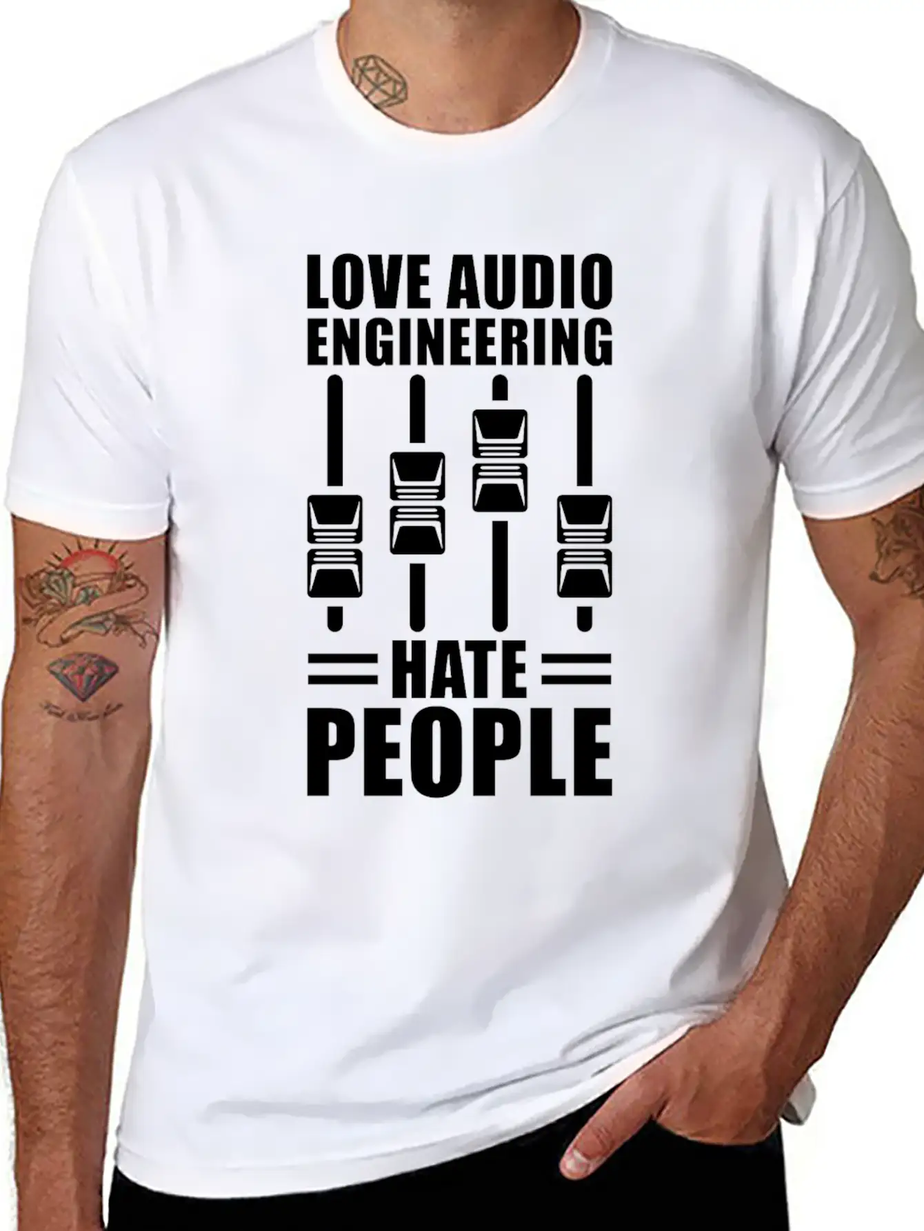 Audio Engineer Sound Technician Gift Stylish Everyday T-Shirt – Unisex Basic Cotton Tee