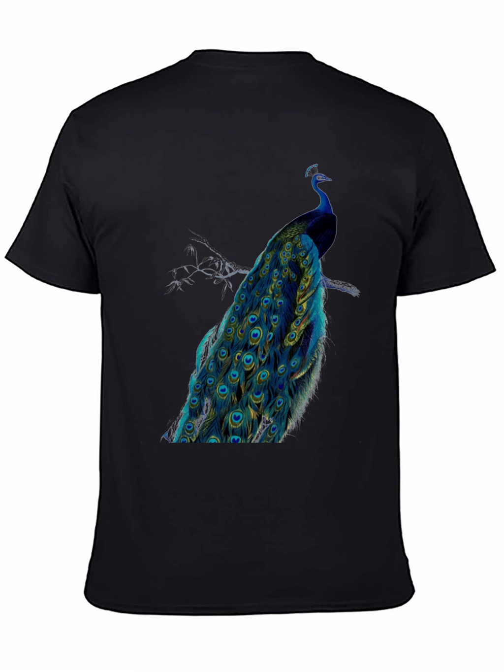 Peacock Graphic Tee - Mens Black T-Shirt
