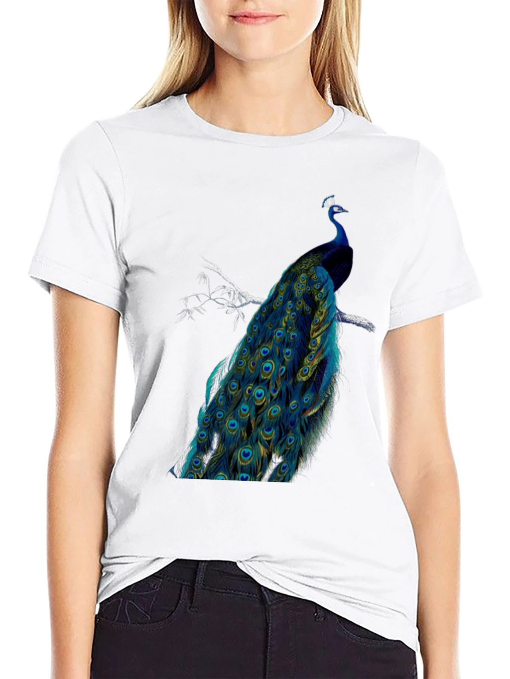Peacock Graphic Tee - Mens Black T-Shirt