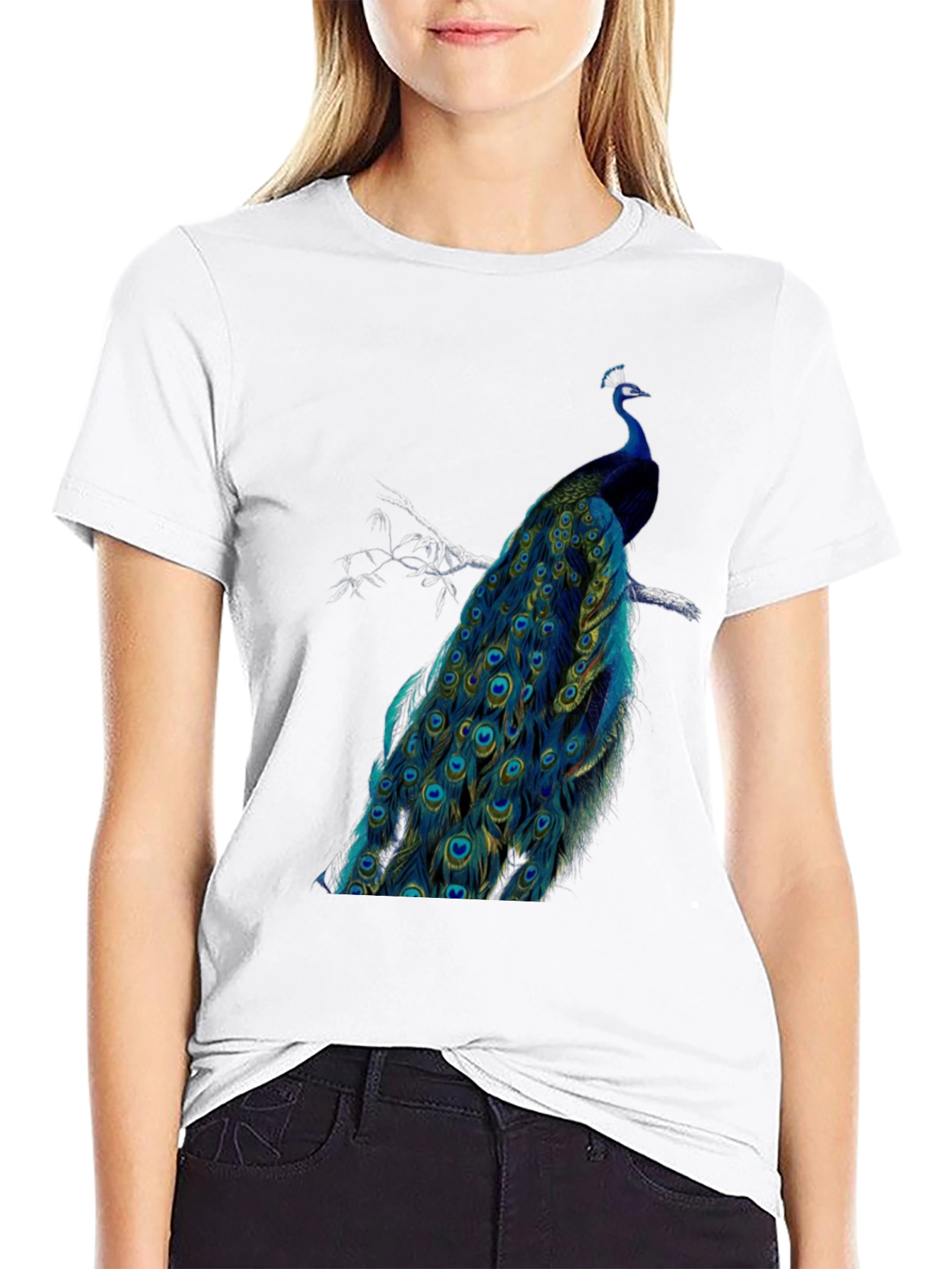 Peacock Graphic Tee - Mens Black T-Shirt