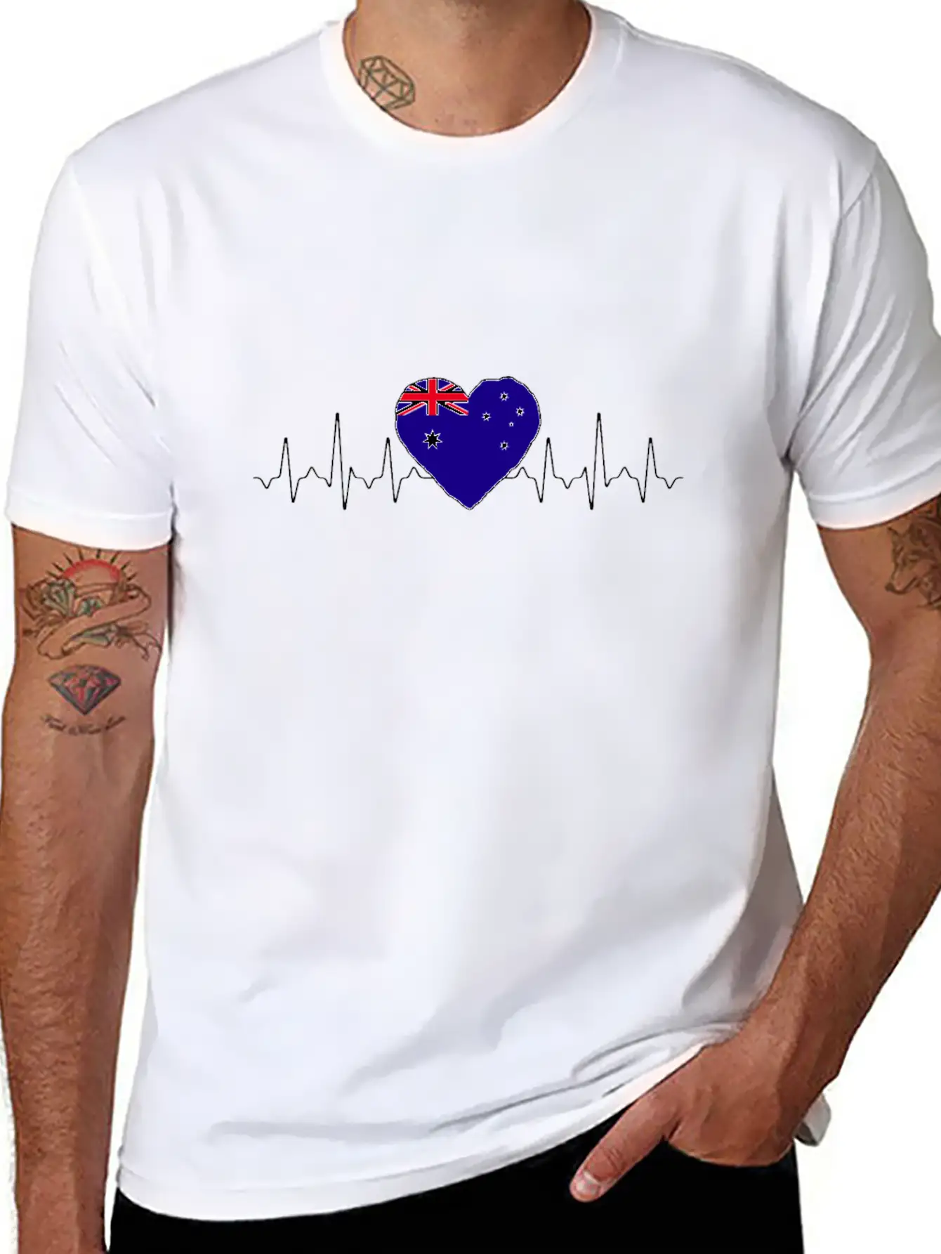 Australia Heartbeat Flag Classic Cotton Tee – Unisex Comfort For Any Season