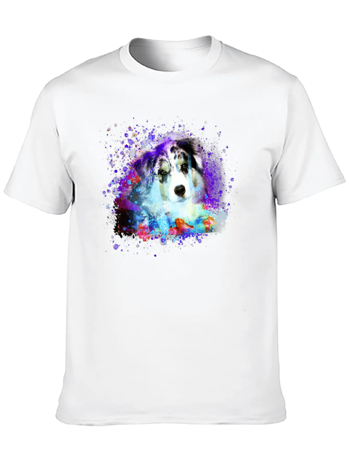 Australian Shepherd ,painting, Colorful, Graffiti Classic Cotton Tee – Unisex Comfort For Any Season