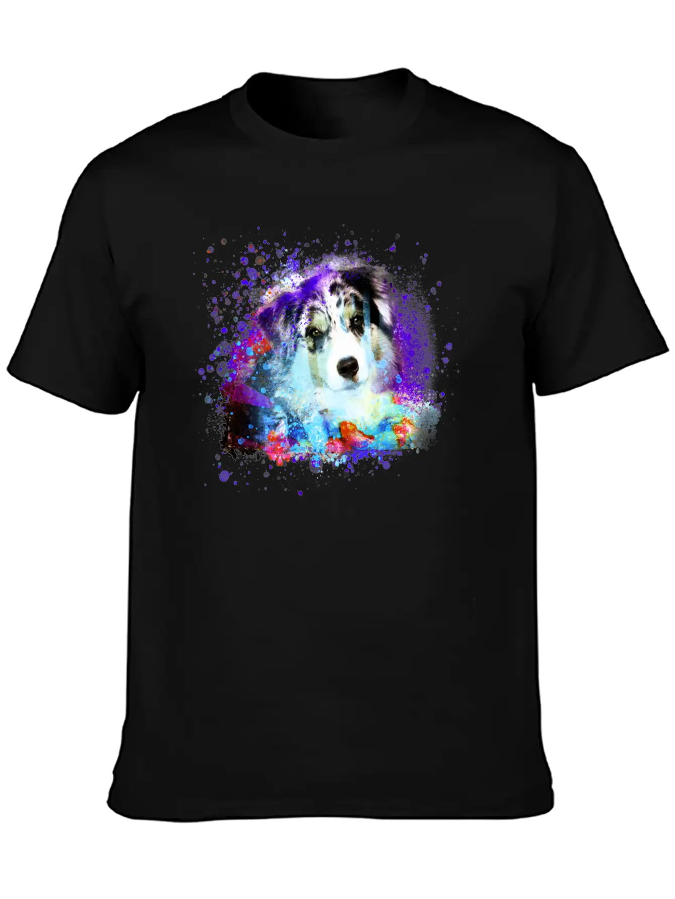 Australian Shepherd ,painting, Colorful, Graffiti Classic Cotton Tee – Unisex Comfort For Any Season