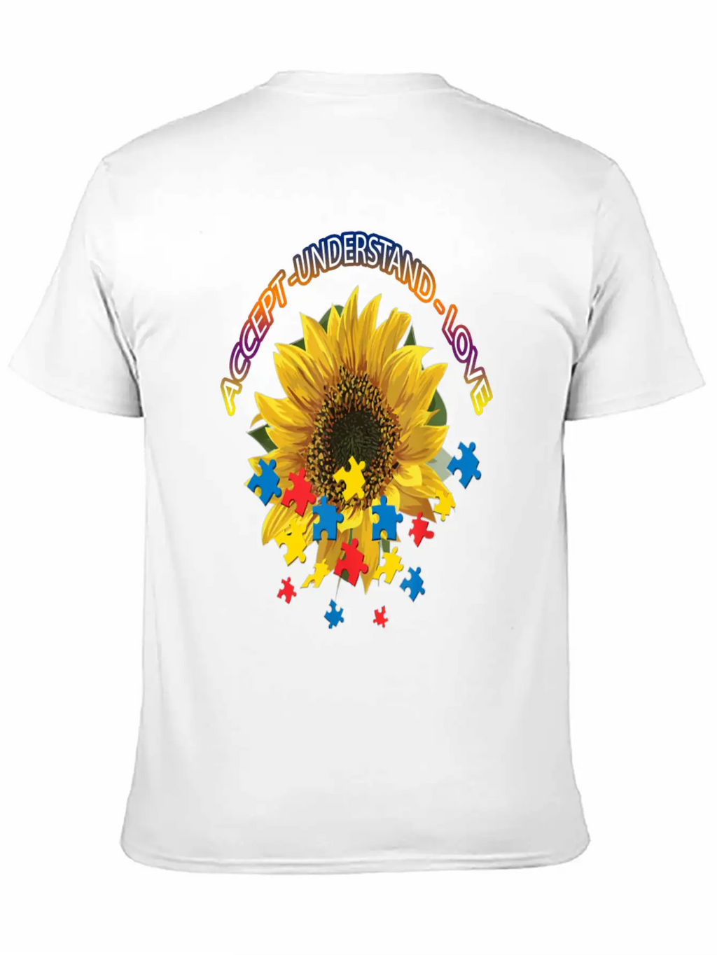 Autism Awareness Autism Awareness Sunflower Breathable Graphic T-Shirt – Perfect For Casual Days