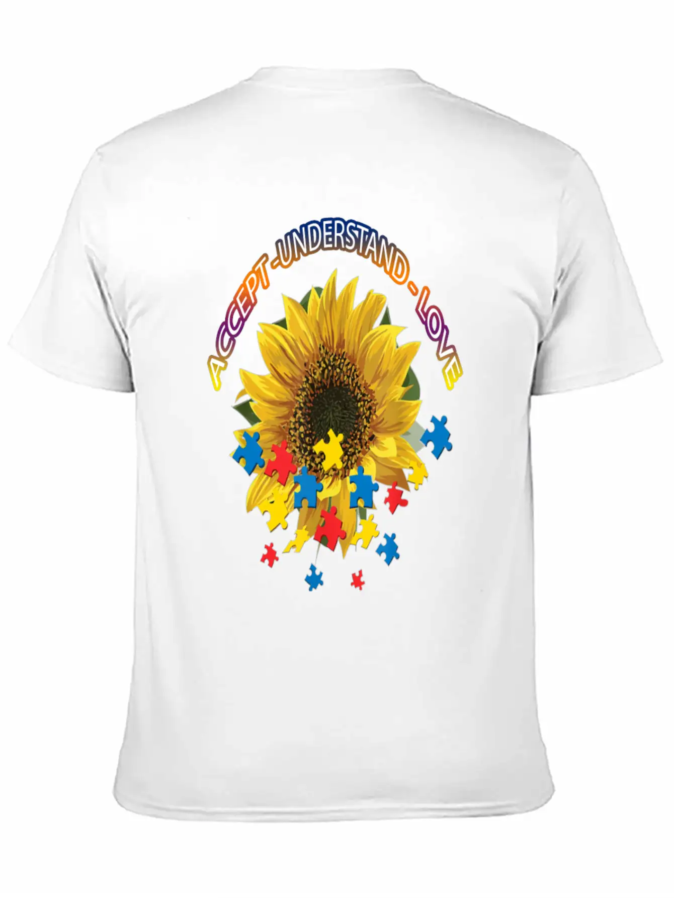 Autism Awareness Autism Awareness Sunflower Breathable Graphic T-Shirt – Perfect For Casual Days