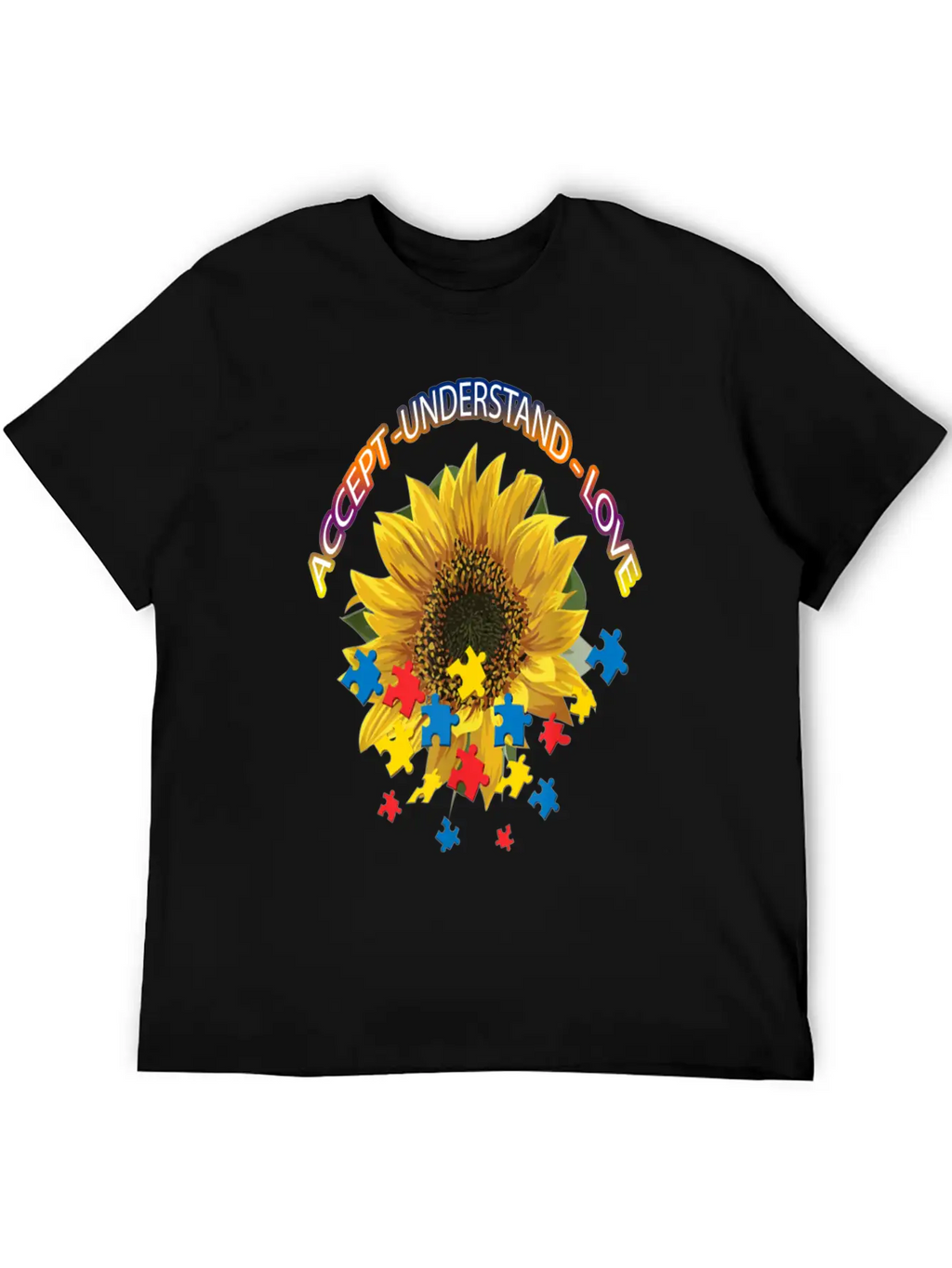Autism Awareness Autism Awareness Sunflower Breathable Graphic T-Shirt – Perfect For Casual Days