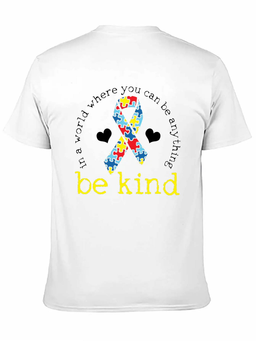 Autism Awareness Kindness Puzzle Ribbon Heart Classic Cotton Tee – Unisex Comfort For Any Season