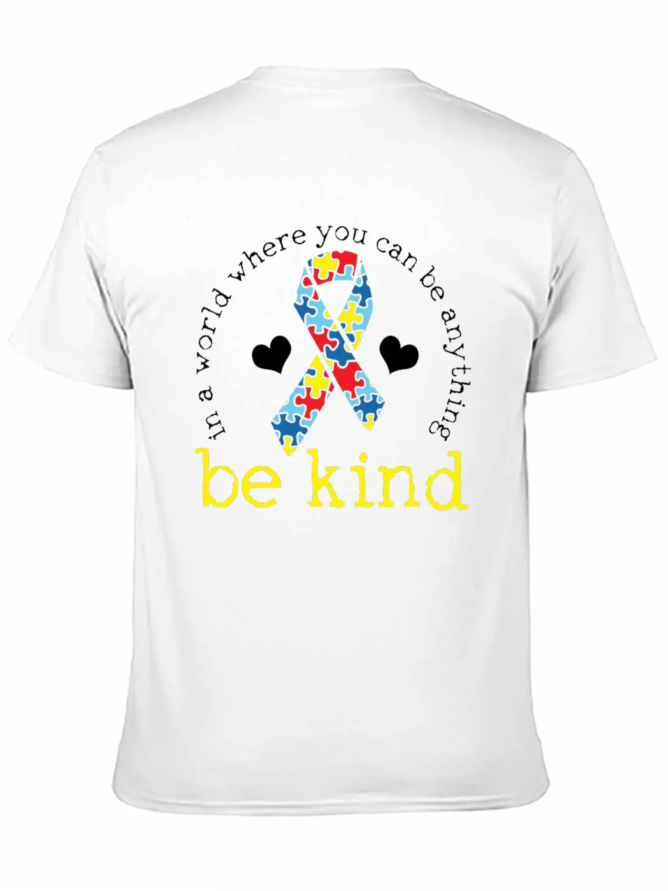 Autism Awareness Kindness Puzzle Ribbon Heart Classic Cotton Tee – Unisex Comfort For Any Season