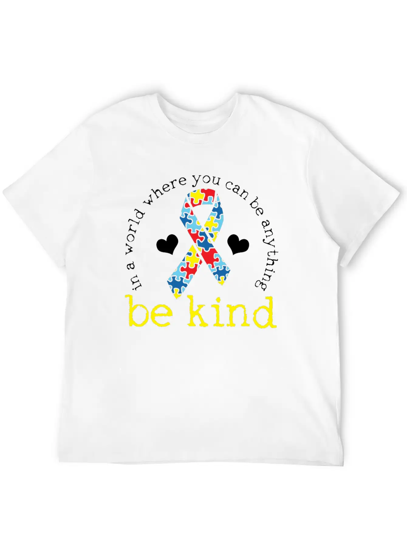 Autism Awareness Kindness Puzzle Ribbon Heart Classic Cotton Tee – Unisex Comfort For Any Season