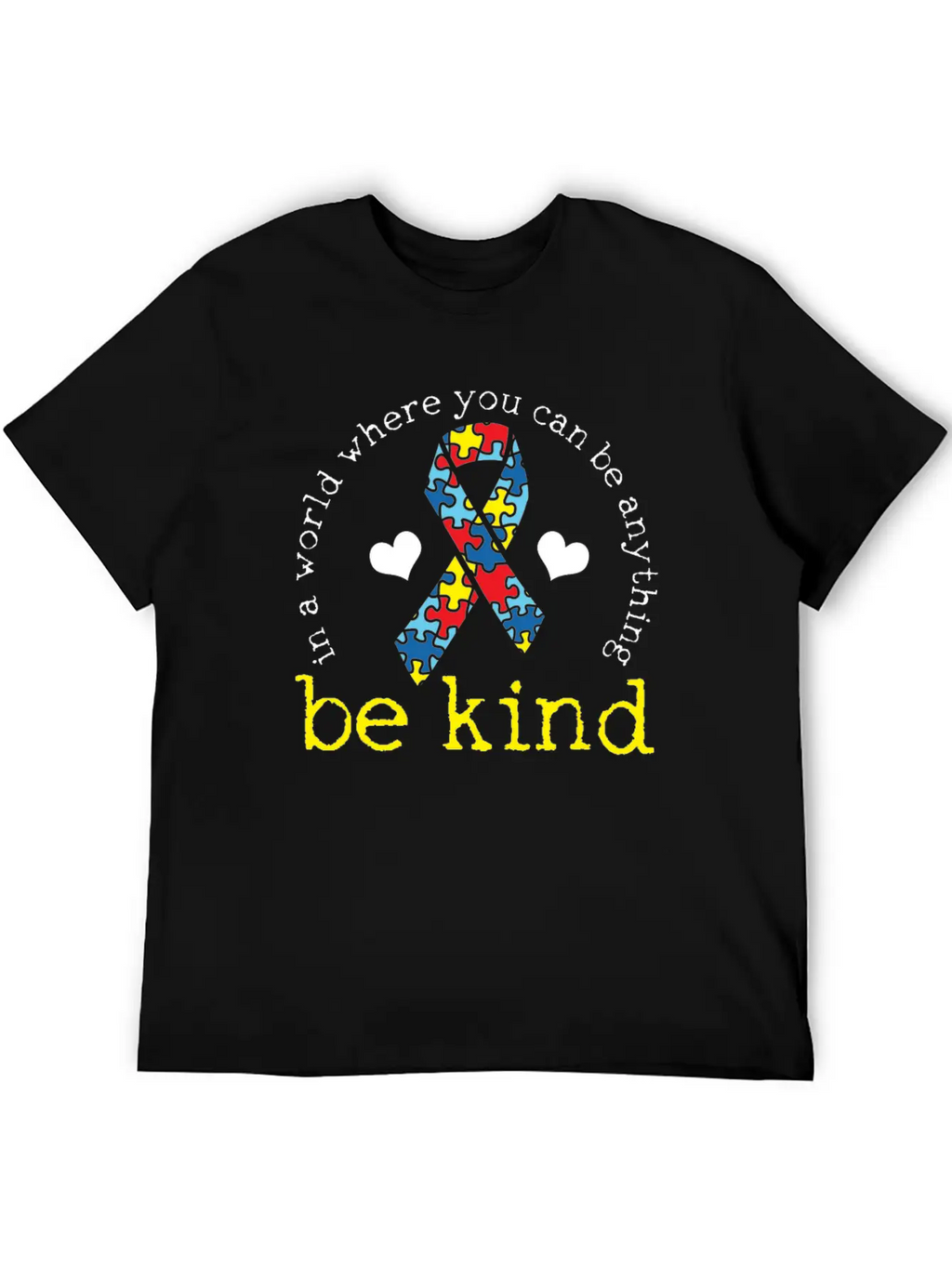 Autism Awareness Kindness Puzzle Ribbon Heart Classic Cotton Tee – Unisex Comfort For Any Season