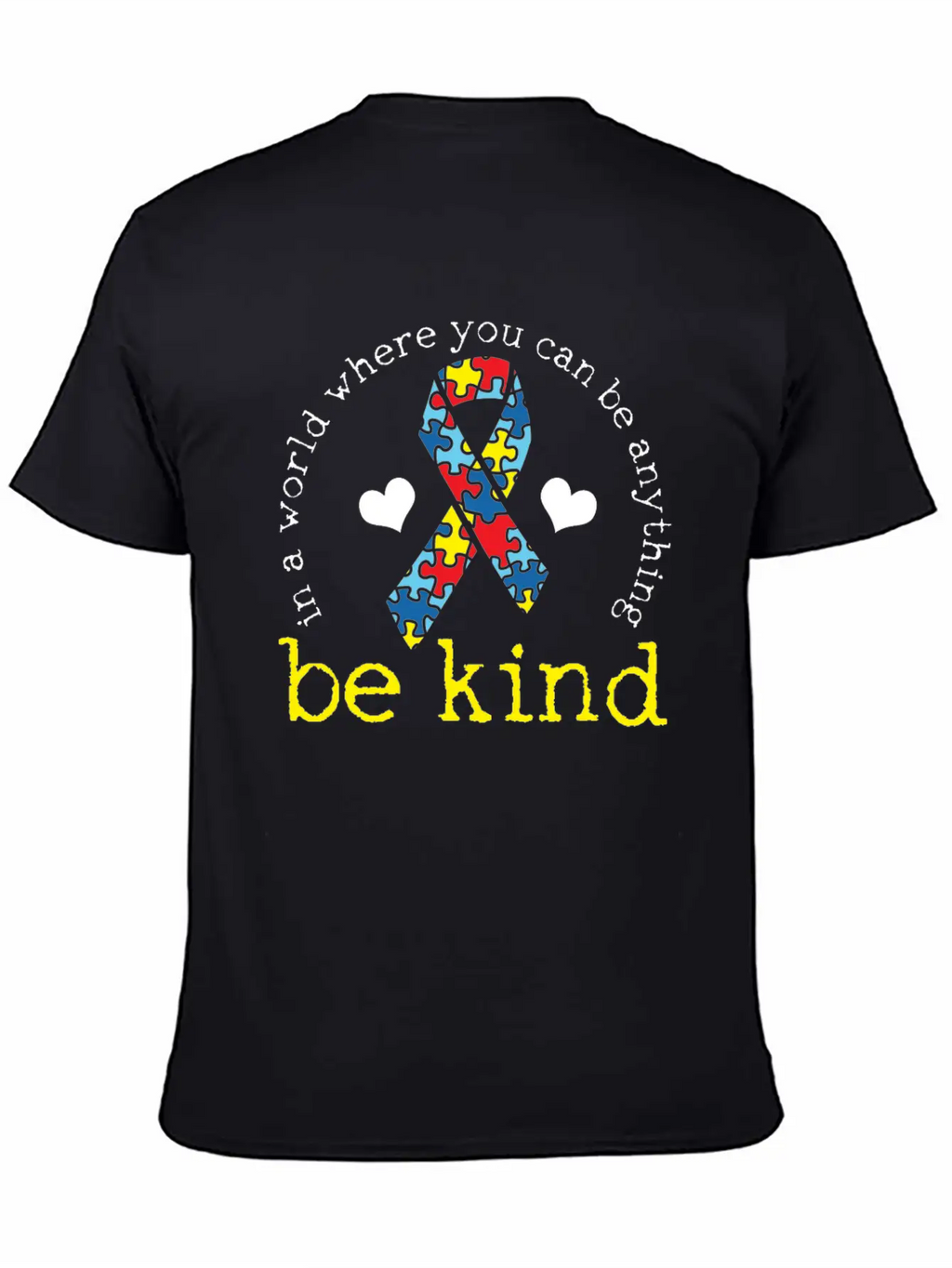 Autism Awareness Kindness Puzzle Ribbon Heart Classic Cotton Tee – Unisex Comfort For Any Season