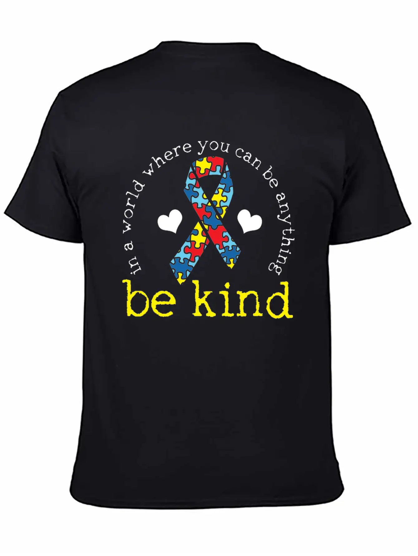 Autism Awareness Kindness Puzzle Ribbon Heart Classic Cotton Tee – Unisex Comfort For Any Season