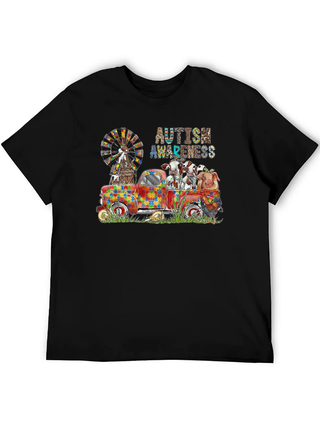 Autism Awareness Truck Unisex Casual T-Shirt – Clean Design For Daily Comfort