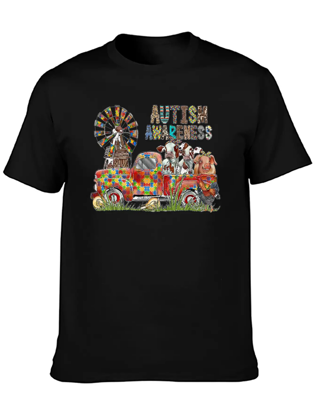 Autism Awareness Truck Unisex Casual T-Shirt – Clean Design For Daily Comfort
