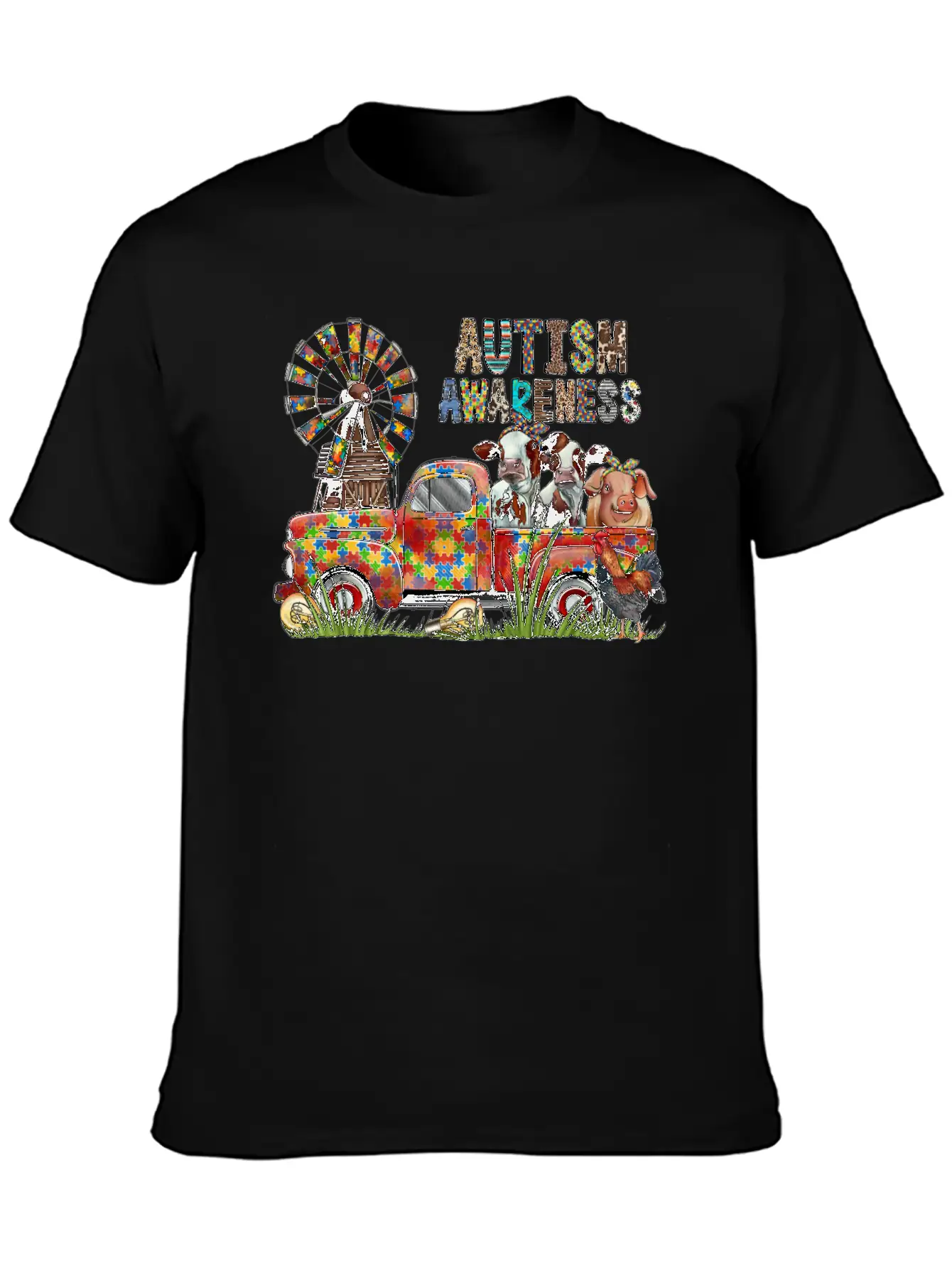 Autism Awareness Truck Unisex Casual T-Shirt – Clean Design For Daily Comfort