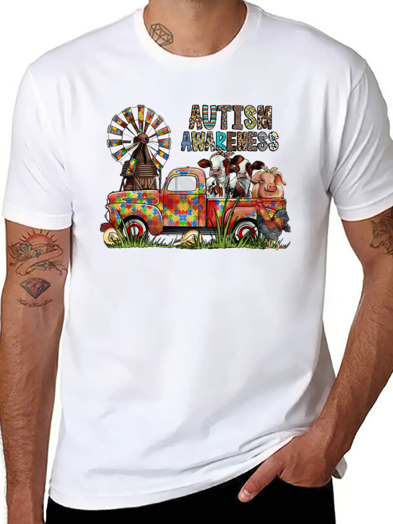 Autism Awareness Truck Unisex Casual T-Shirt – Clean Design For Daily Comfort