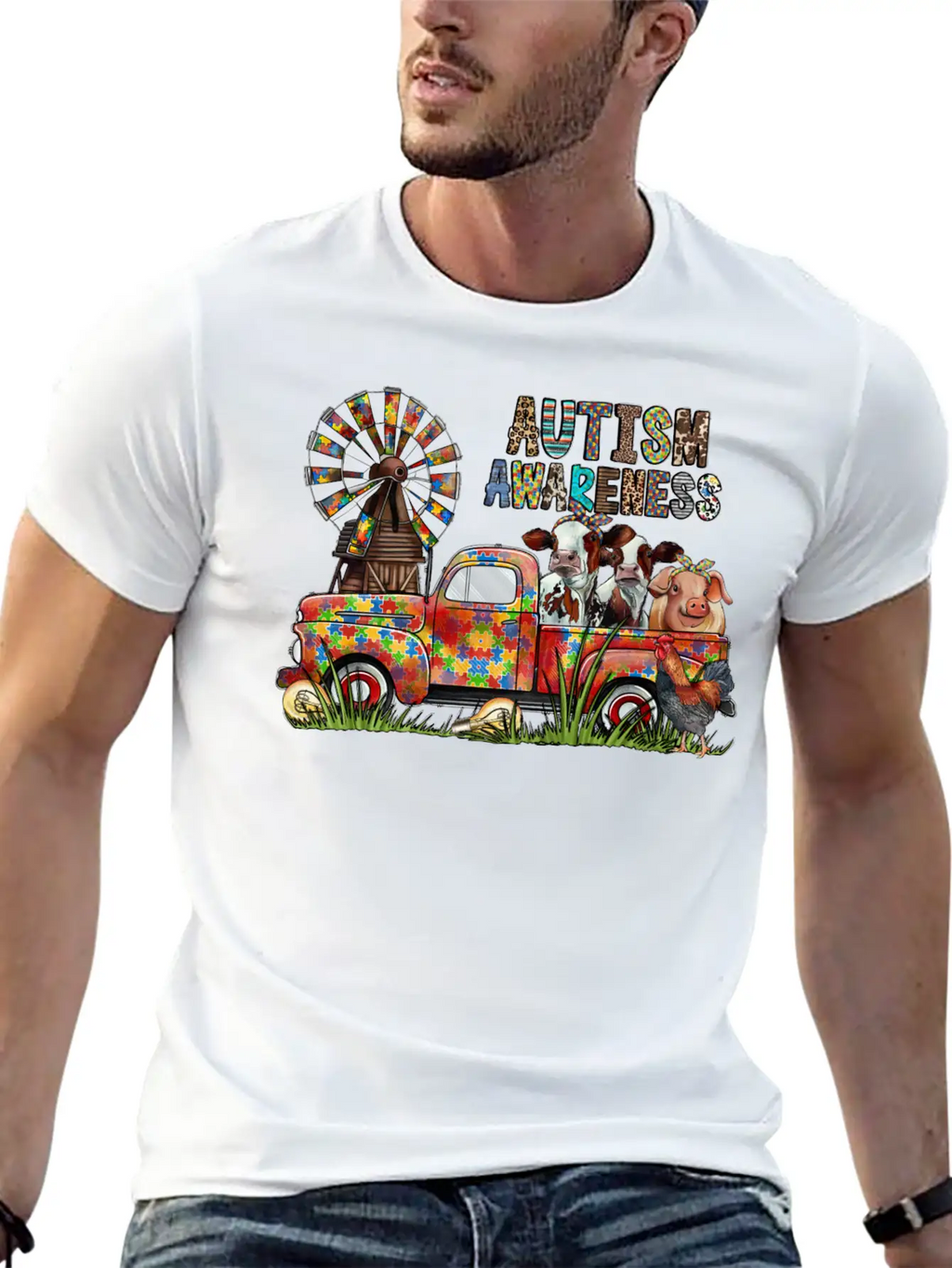 Autism Awareness Truck Unisex Casual T-Shirt – Clean Design For Daily Comfort