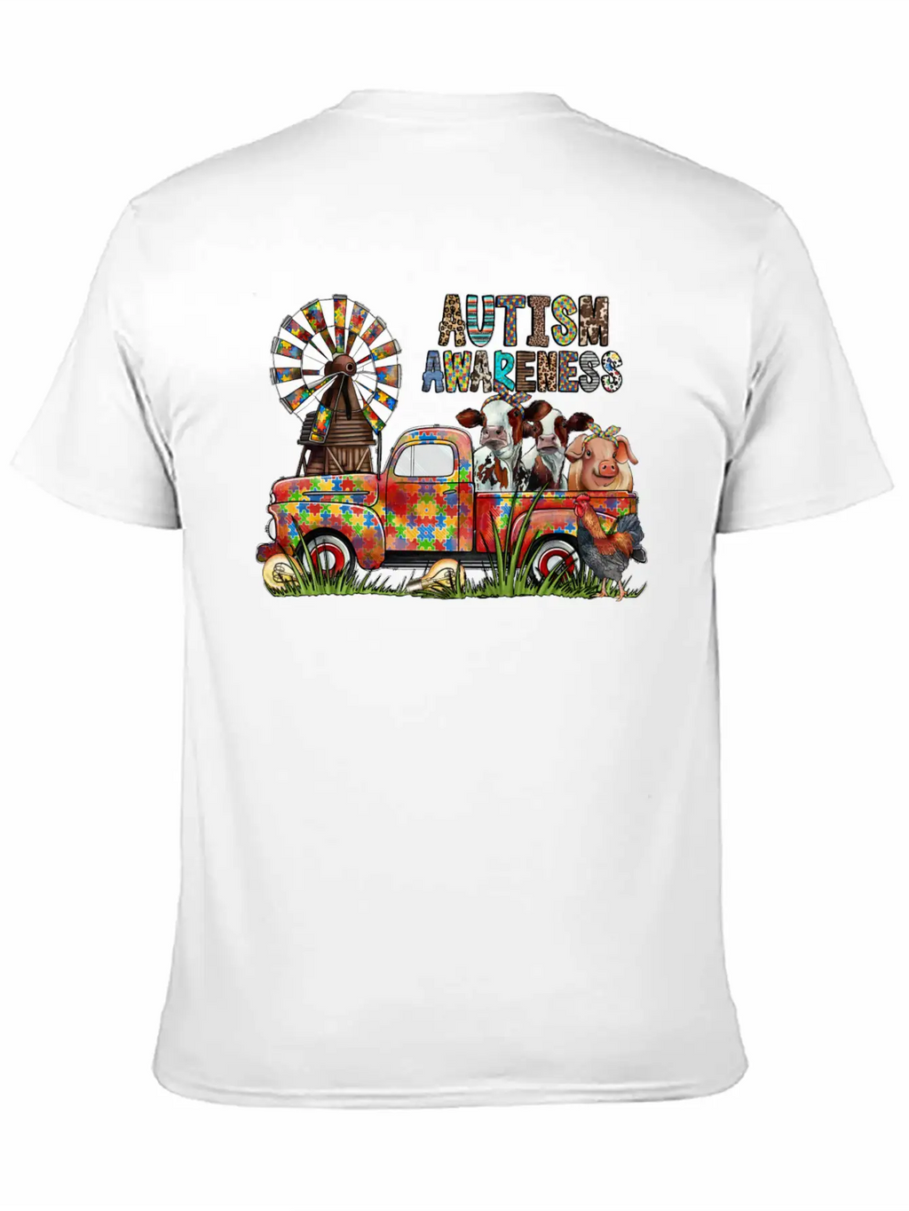 Autism Awareness Truck Unisex Casual T-Shirt – Clean Design For Daily Comfort