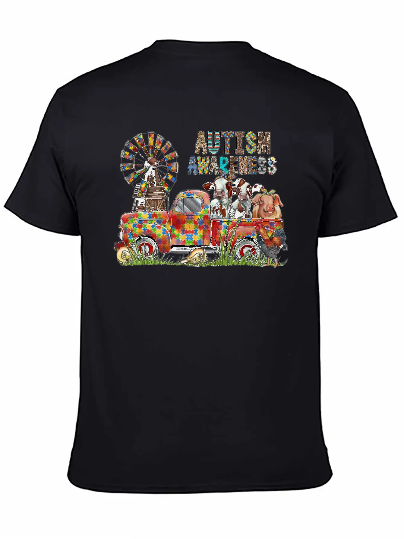 Autism Awareness Truck Unisex Casual T-Shirt – Clean Design For Daily Comfort
