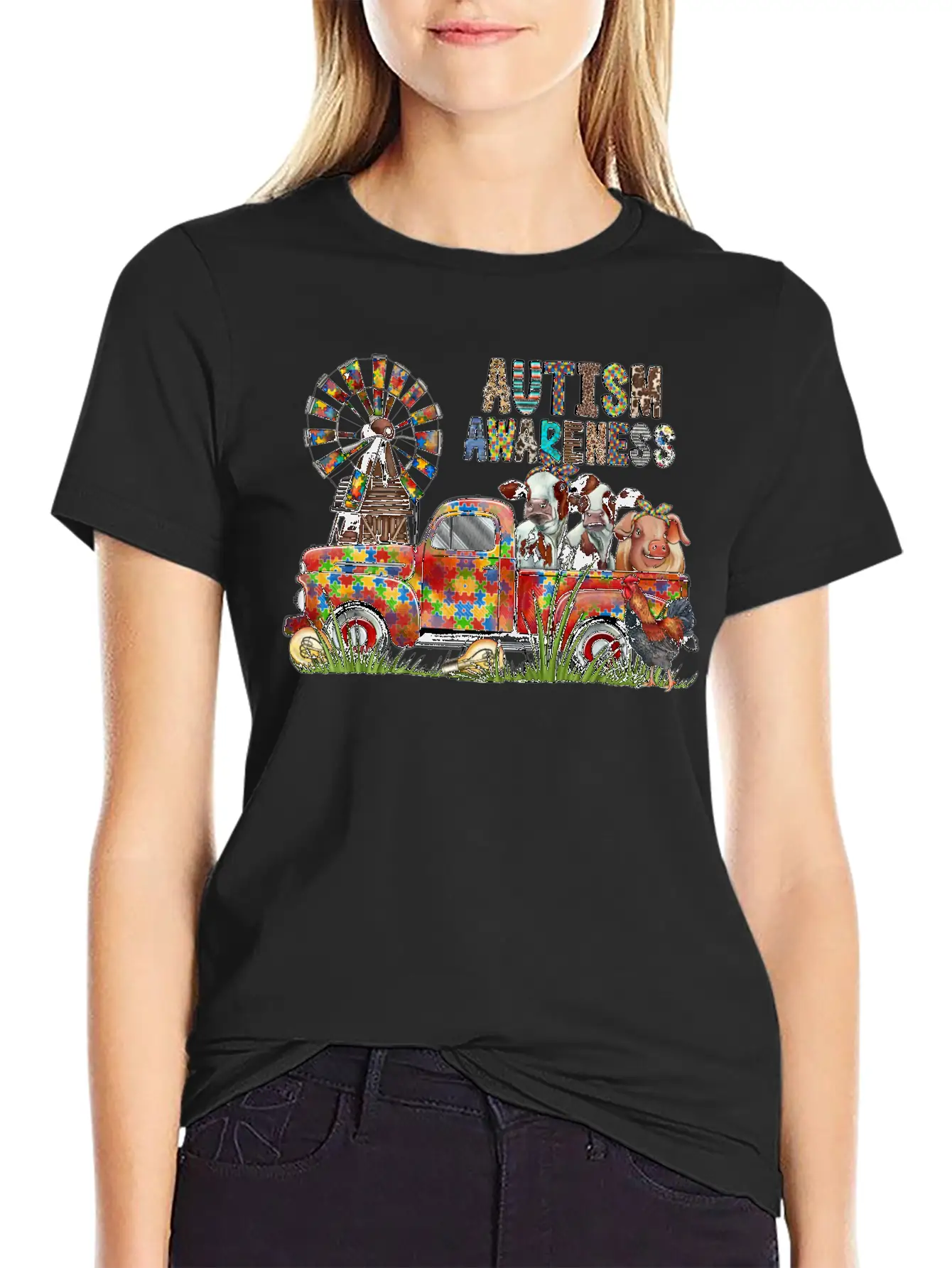Autism Awareness Truck Unisex Casual T-Shirt – Clean Design For Daily Comfort