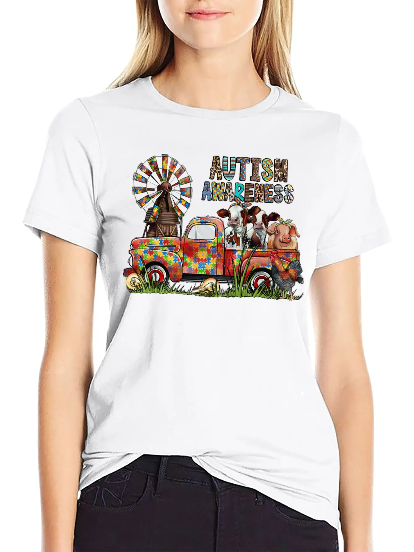 Autism Awareness Truck Unisex Casual T-Shirt – Clean Design For Daily Comfort